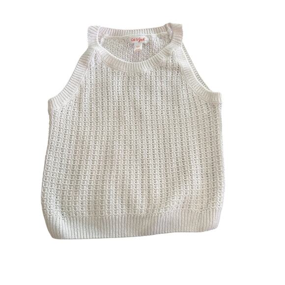 Cat & Jack Sweater Sleeveless Girls Size Medium 7/8 White - Picture 1 of 3